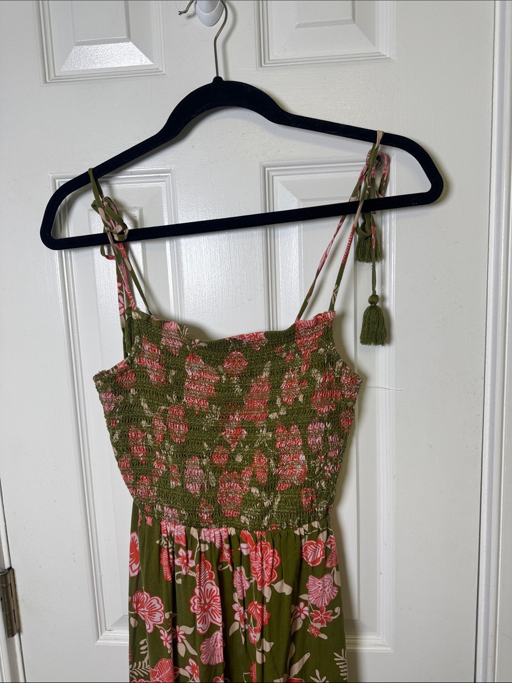 Patrons of Peace Floral Smocked Midi Dress XS Boho Cottagecore - Picture 3 of 7